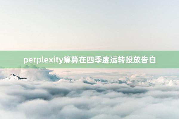 perplexity筹算在四季度运转投放告白