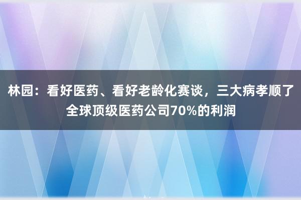 林园：看好医药、看好老龄化赛谈，三大病孝顺了全球顶级医药公司70%的利润