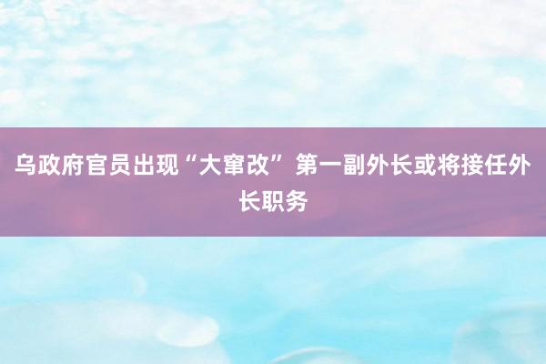 乌政府官员出现“大窜改” 第一副外长或将接任外长职务